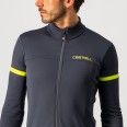 Castelli – pánský dres Fondo 2, dark gray/yellow fluo