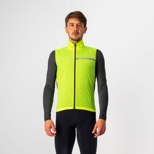 Castelli – pánská vesta Squadra Stretch, yellow fluo/dark gray