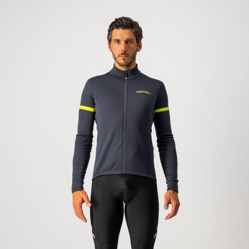 Castelli – pánský dres Fondo 2, dark gray/yellow fluo