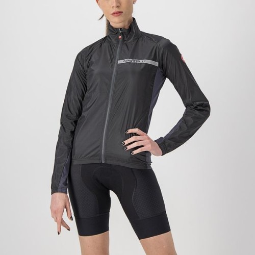 Castelli – dámská větrovka Squadra Stretch, light black/dark gray