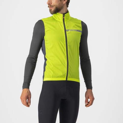 Castelli – pánská vesta Squadra Stretch, electric lime/dark gray