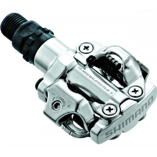 pedály SHIMANO SPD PD-M520S stříbrné s kufry SM-SH51 v krabičce