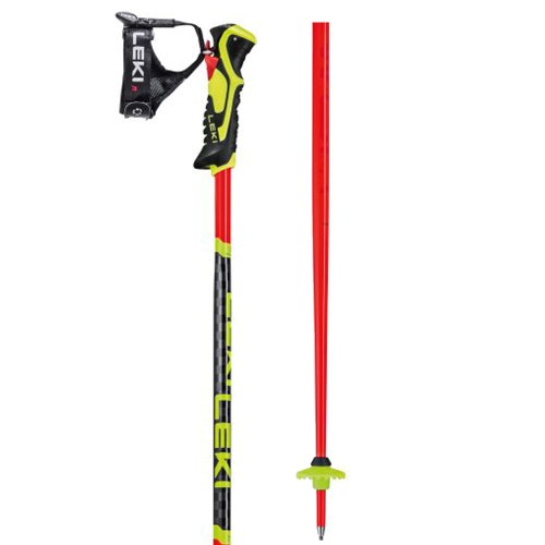 Junior Lyžaské hole Leki WCR Lite SL 3D, bright red-black-neonyellow